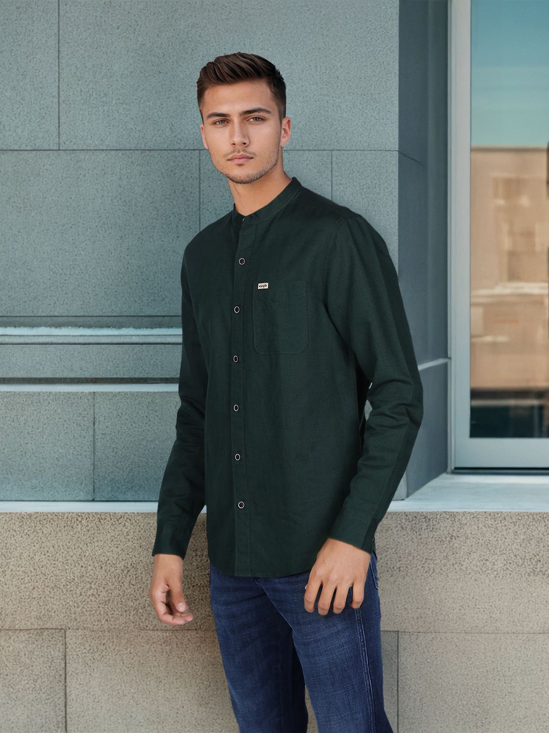 

Wrangler Men Opaque Casual Shirt, Green
