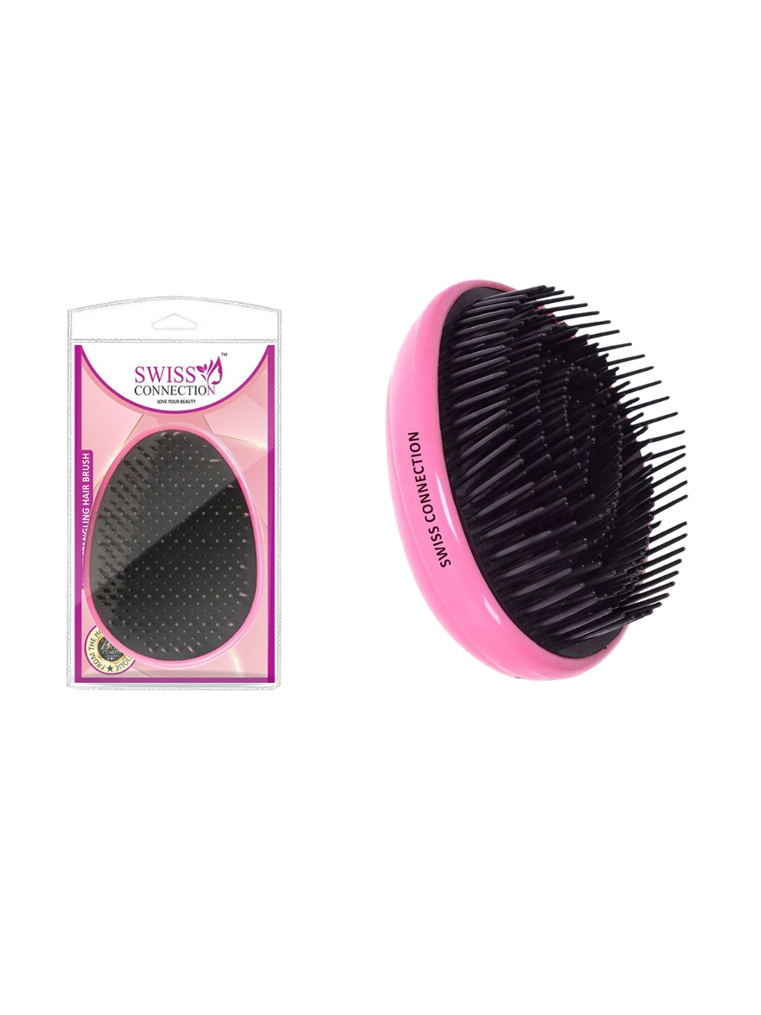 

Swiss Connection Unisex Mini Detangling Round Brush - 160 Pink