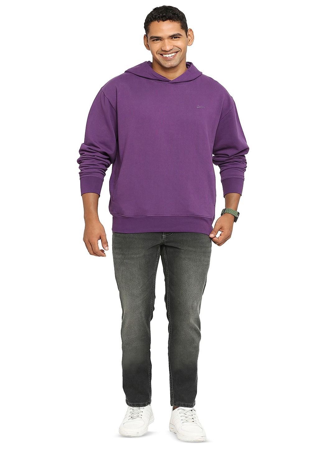 

Basics Men Hooded Sweatshirt, Purple