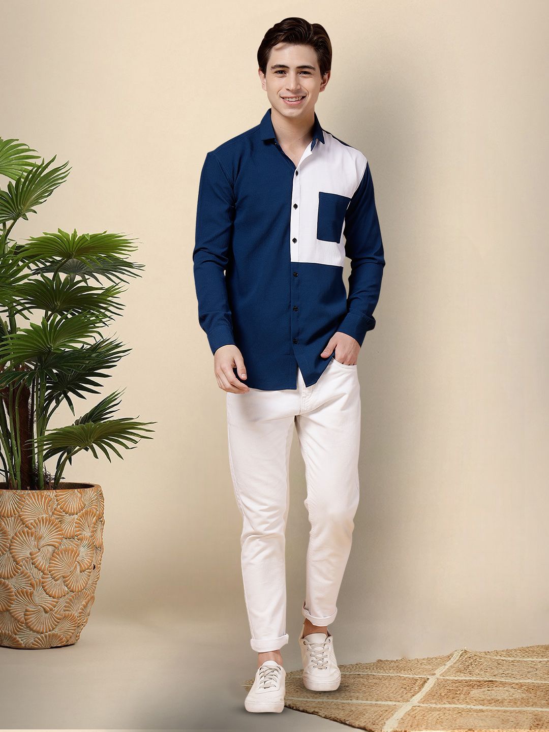 

Moda Rapido Men Original Opaque Casual Shirt, Blue