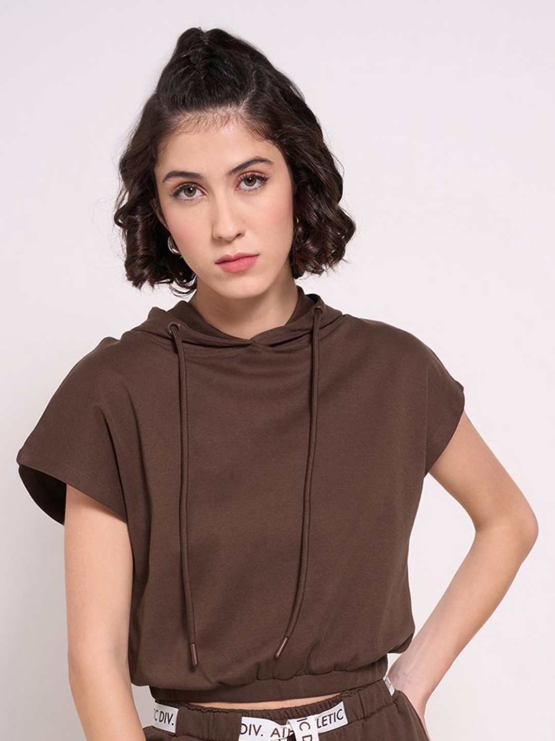 

Ajile by Pantaloons Women Hooded T-shirt, Brown