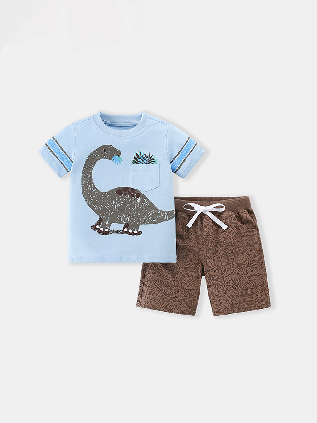 

YK Boys Printed T-shirt With Shorts Clothing Set, Blue
