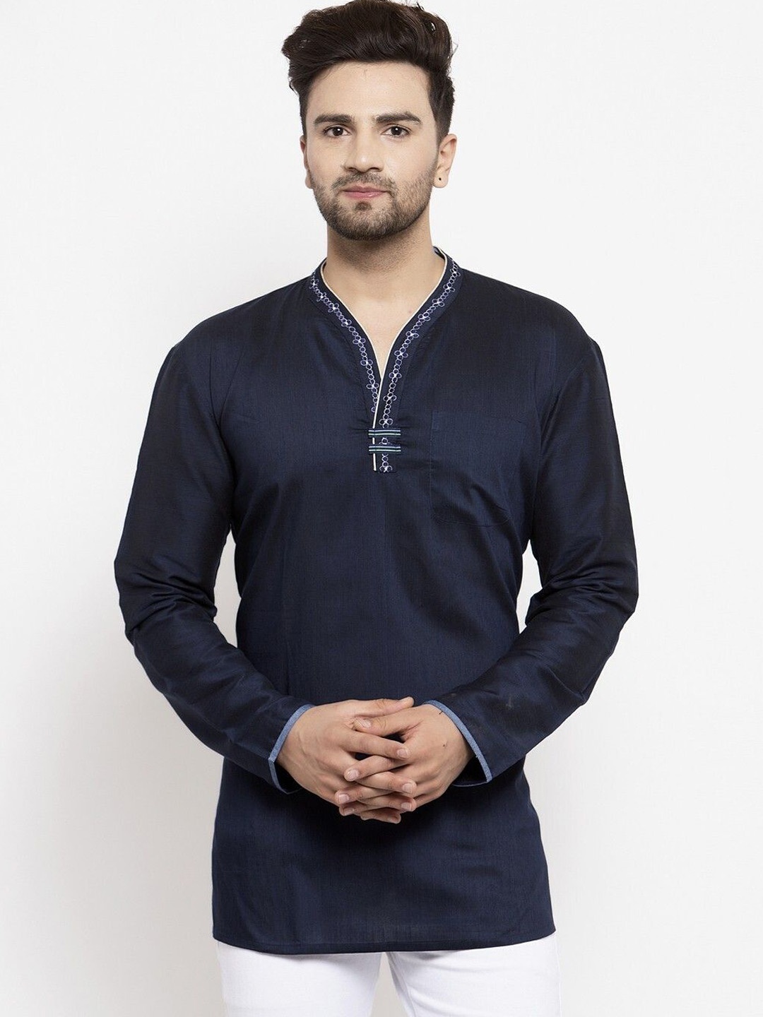

Arch element Men Thread Work Kurta, Blue