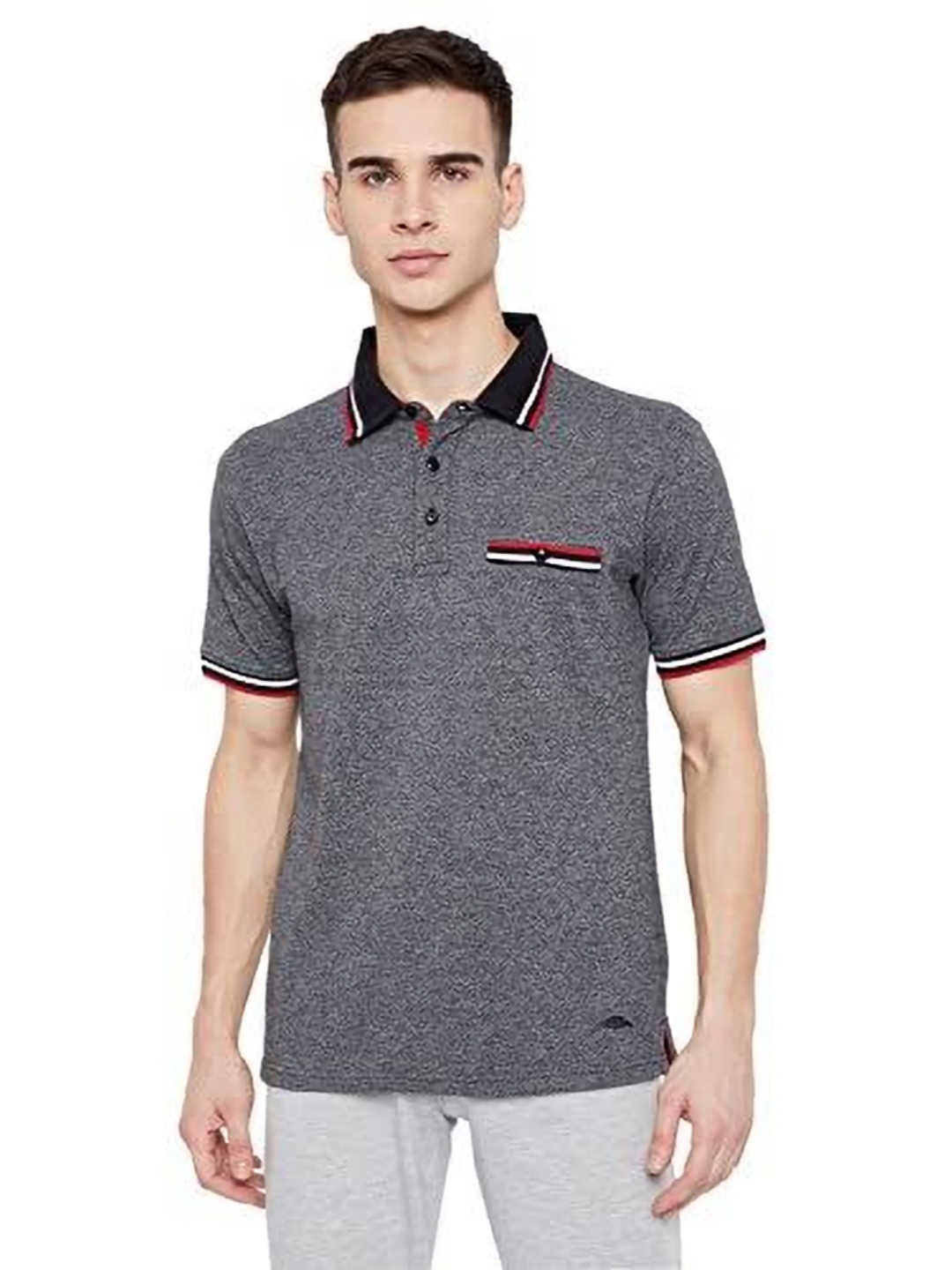 

PERF Men Polo Collar T-shirt, Black