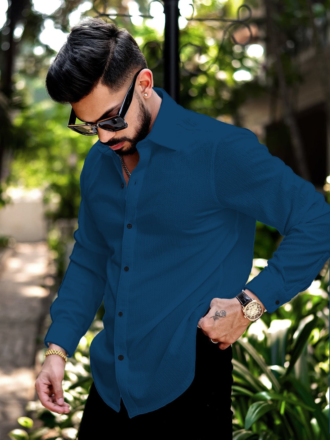 

MARMIC FAB Men Comfort Slim Fit Opaque Casual Shirt, Blue