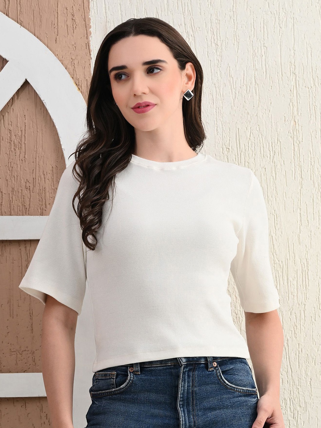 

Unifringe Cotton Top, White