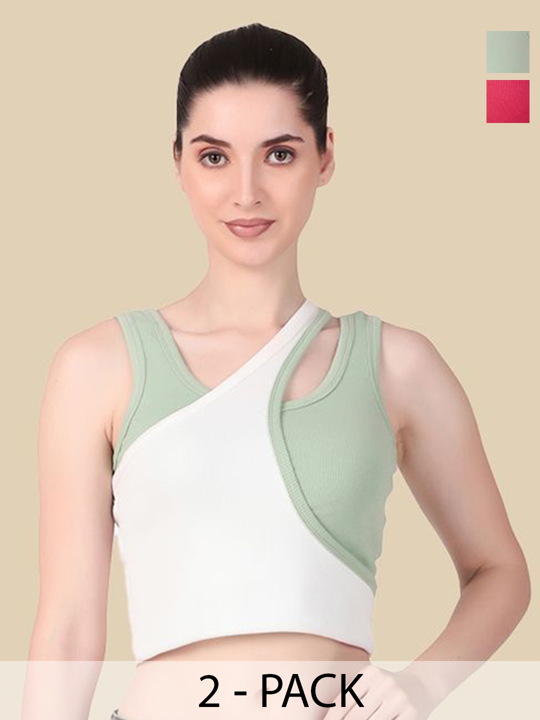 

Mast & Harbour Cotton Styled Back Crop Top, Multi