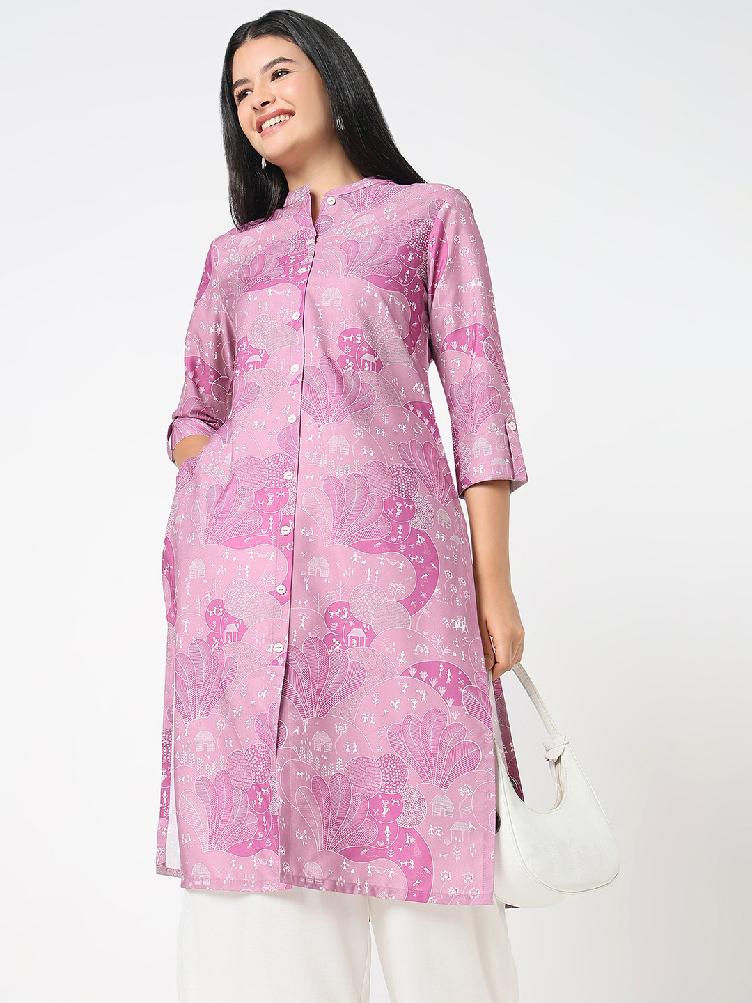 

R&B Women Ethnic Motifs Printed Gotta Patti Kurta, Purple