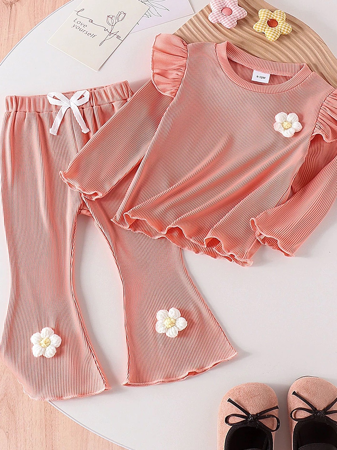 

LULU & SKY Girls Embellished Top with Trousers, Pink