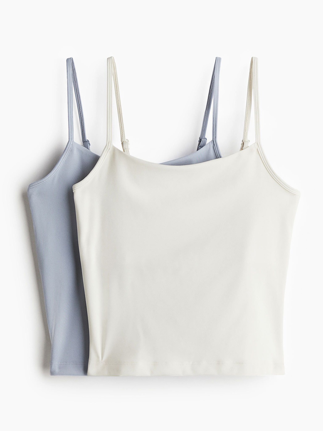 

H&M 2-Pack Sports Strappy Tops With DryMove, Blue