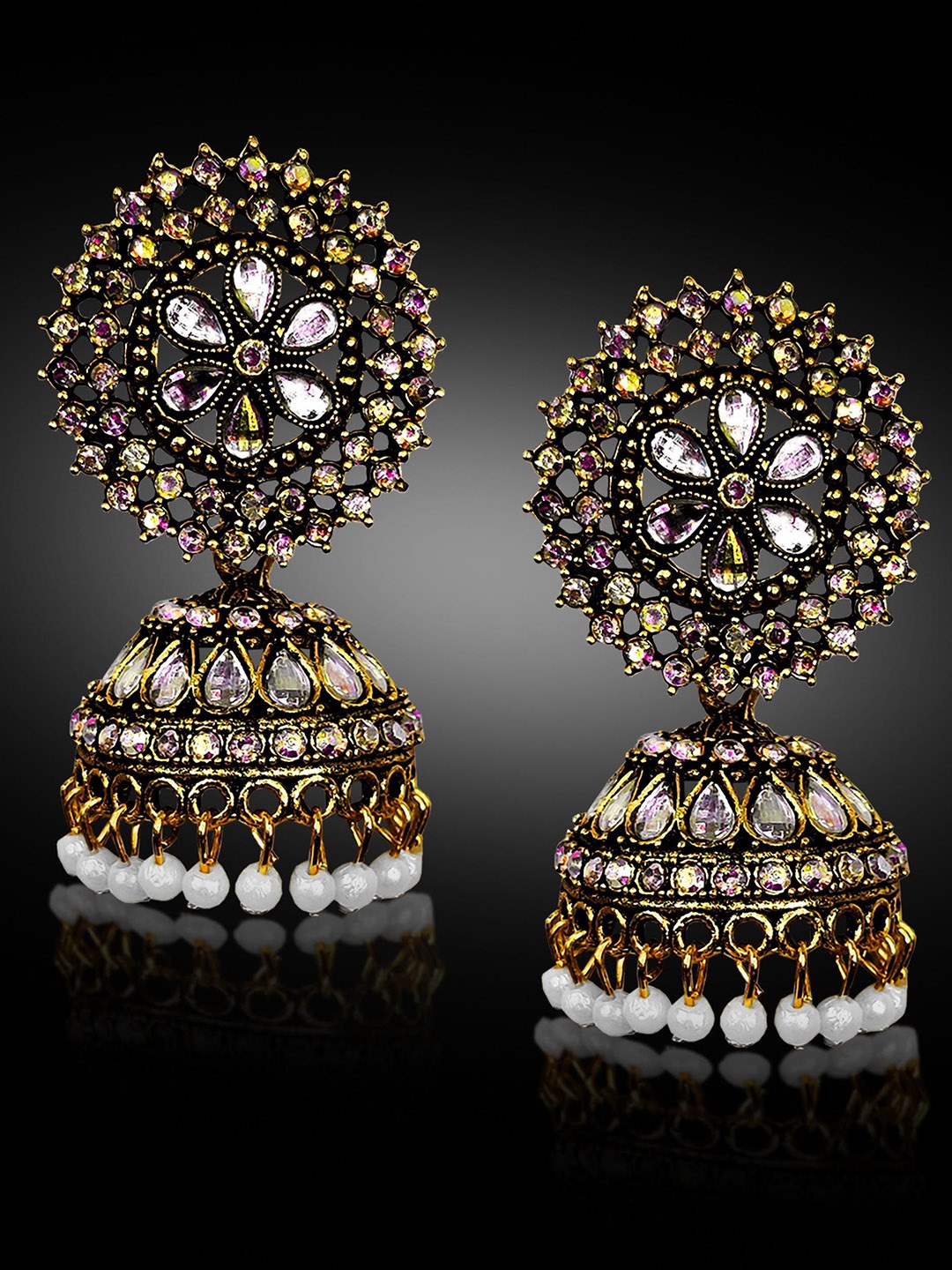 

Adhvik Classic Jhumkas Earrings, Multi