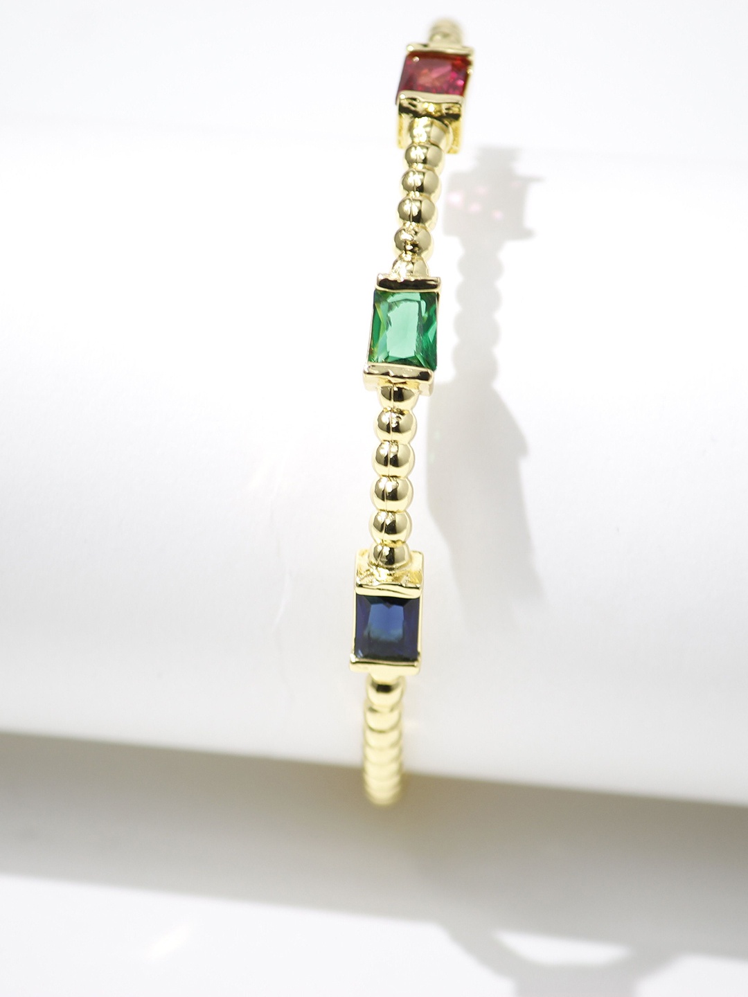 

LOCAL PITARA Gold-Plated Stone-Studded Kada Bangle, Multi