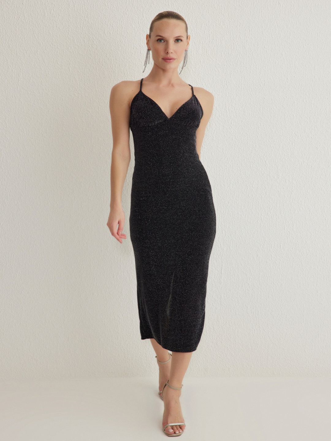 

Trendyol Bodycon Midi Dress, Na