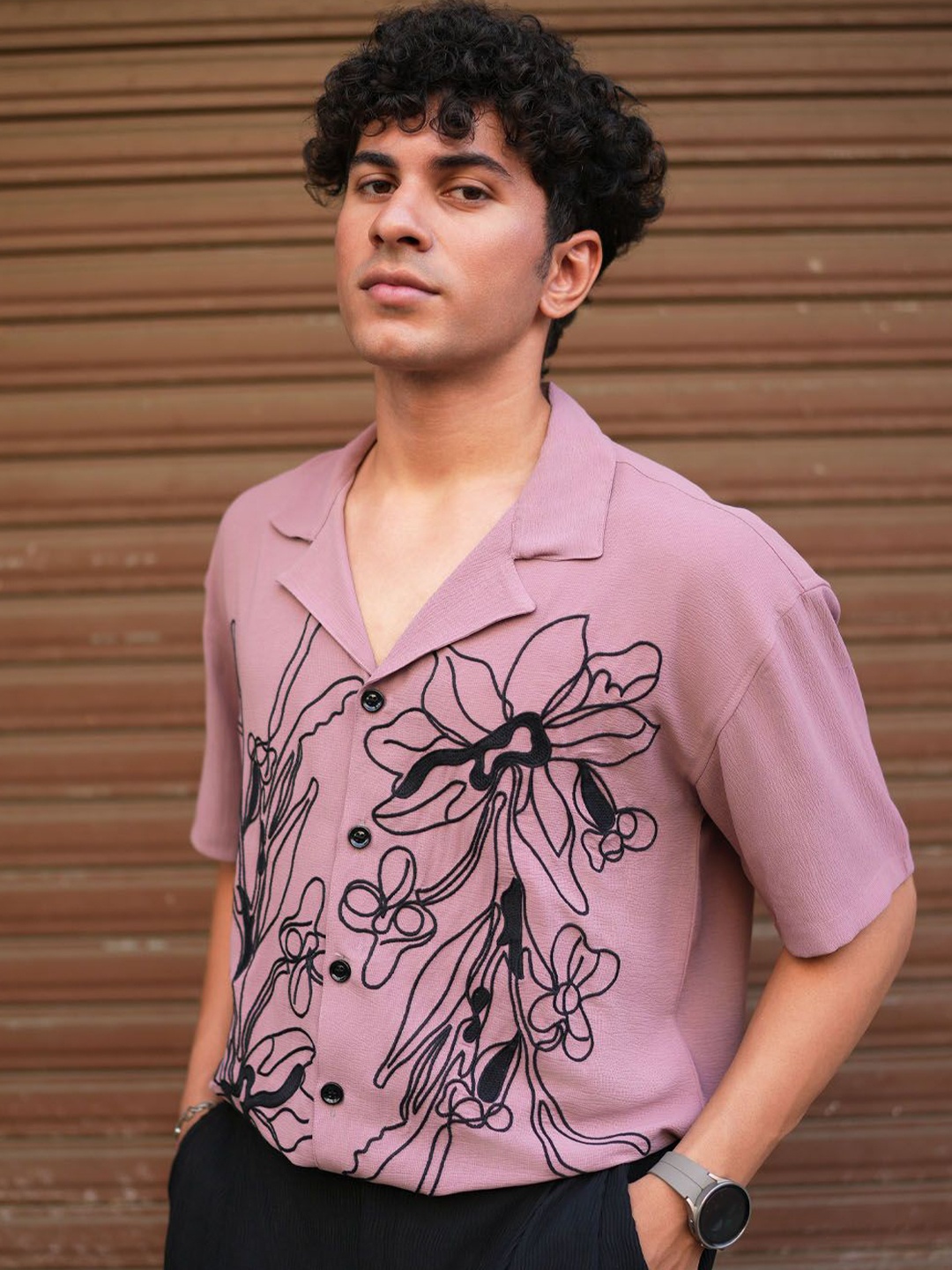 

Big Bunny Men Custom Opaque Casual Shirt, Pink