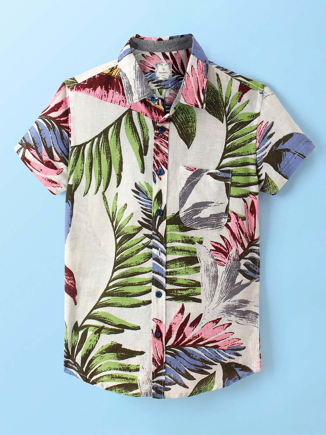 

Infinity Boys Opaque Printed Casual Shirt, White