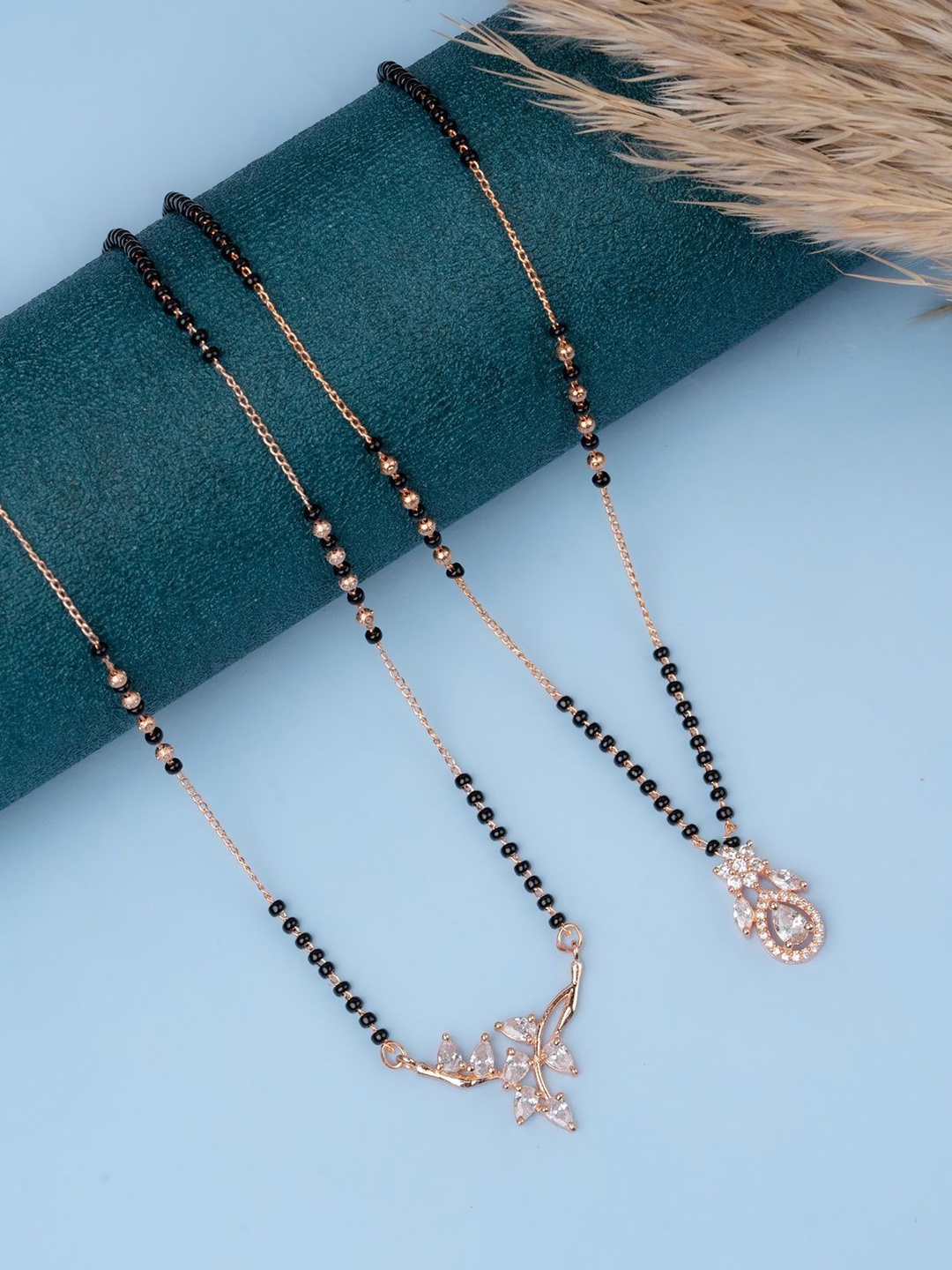 

Zeraki Jewels Artificial Stones and Beads Mangalsutra, Rose gold