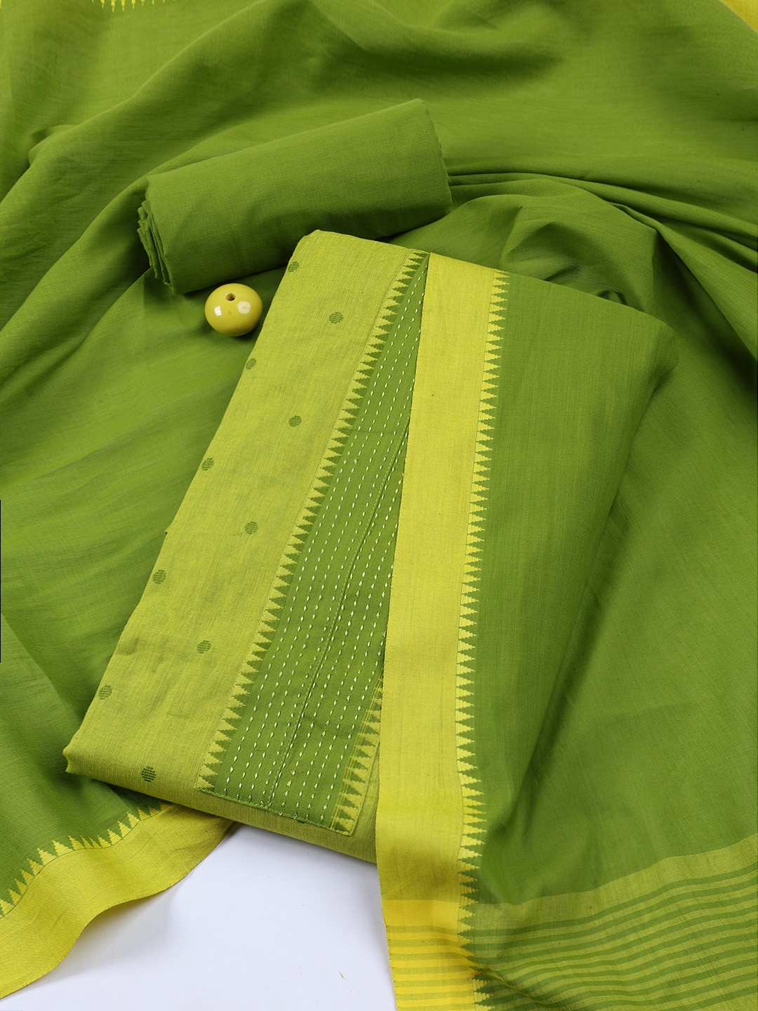 

Meena Bazaar Unstitched Dress Material, Green