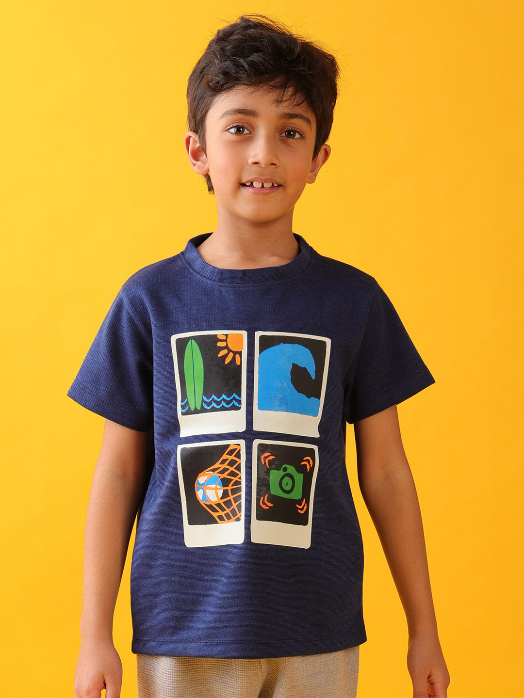

Anthrilo Boys Printed Extended Sleeves T-shirt, Blue