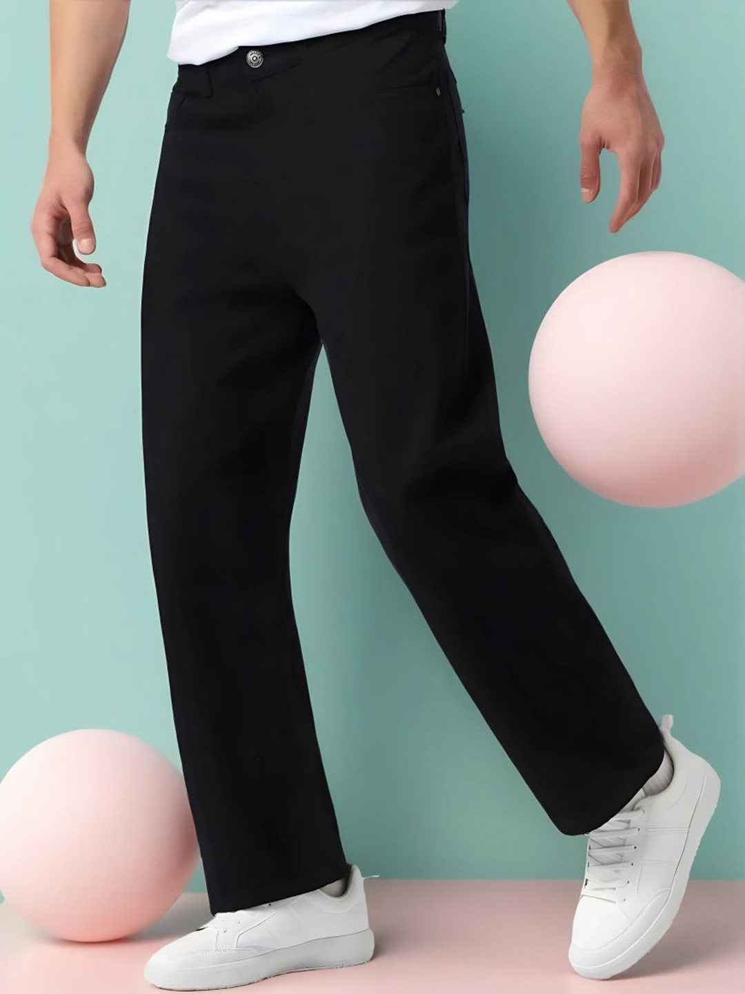 

Moda Rapido Men Straight Fit Slash Knee Jeans, Black