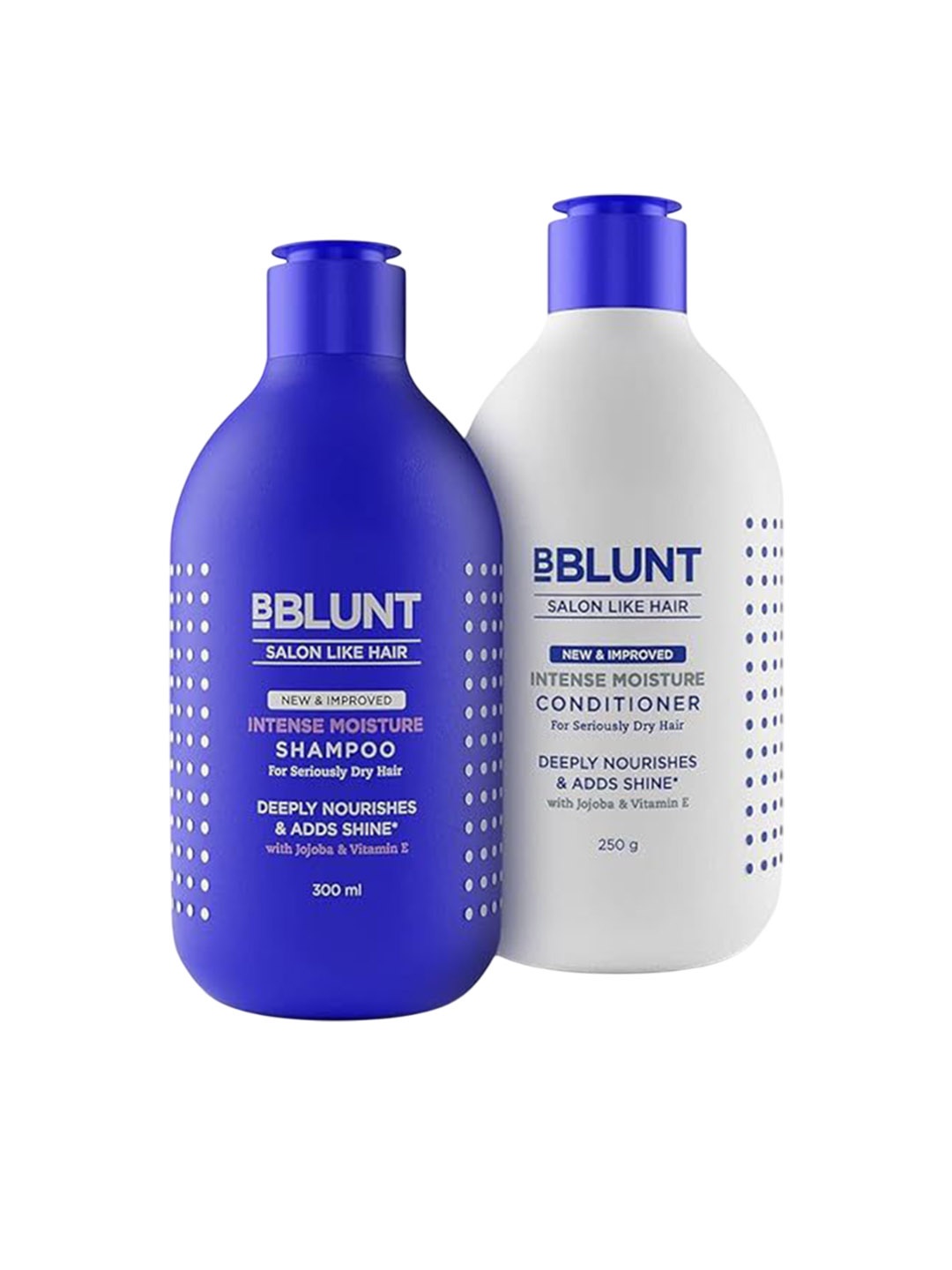 

BBLUNT Set Of 2 Intense Moisture Natural Hair Shampoo- 300 ml & Conditioner- 250 g, Blue