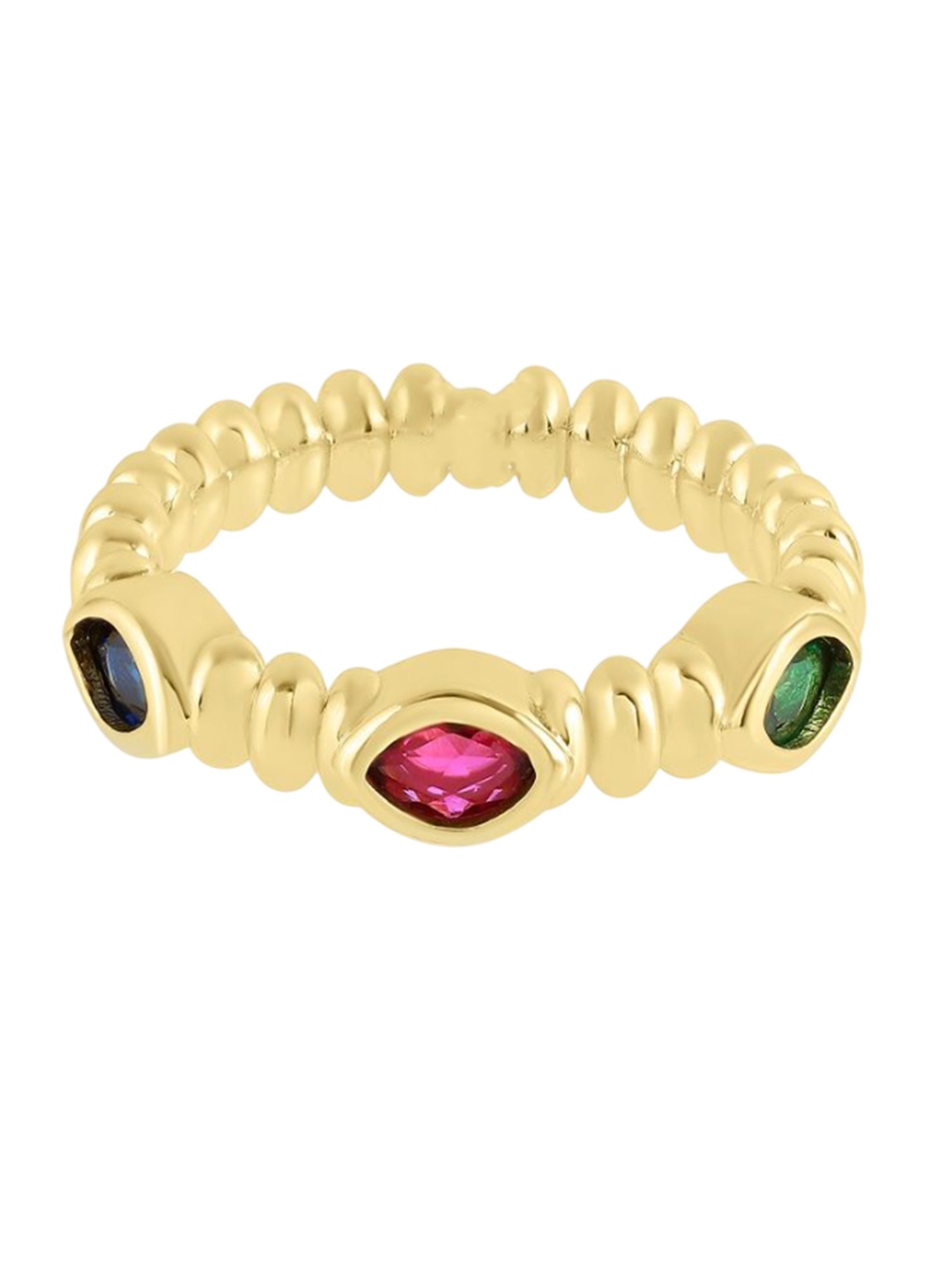 

Nirvana Gold-Plated Cubic Zirconia Stone-Studded Adjustable Luce Magica Finger Ring