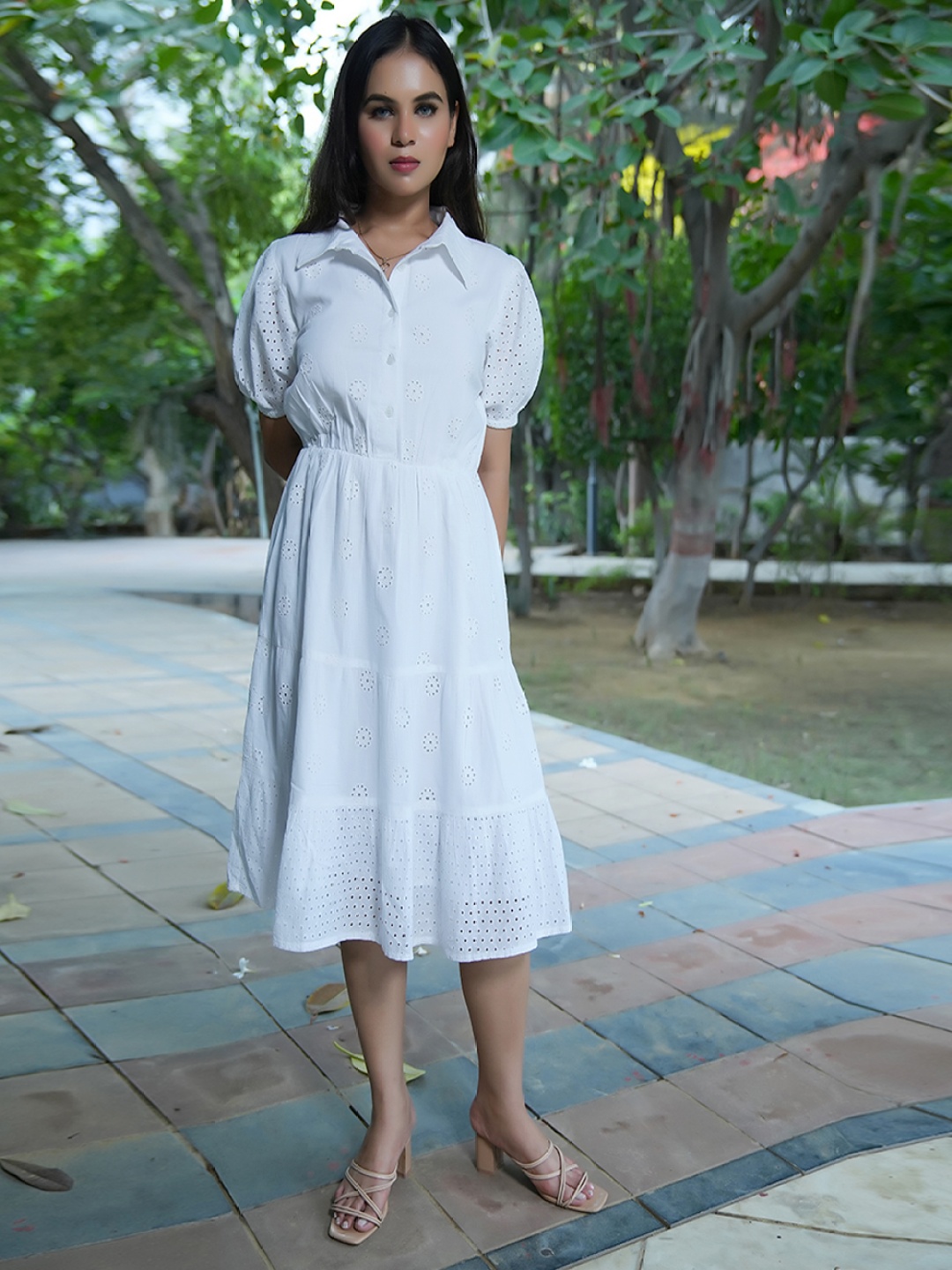 

Veeralda Shirt Maxi Dress, White