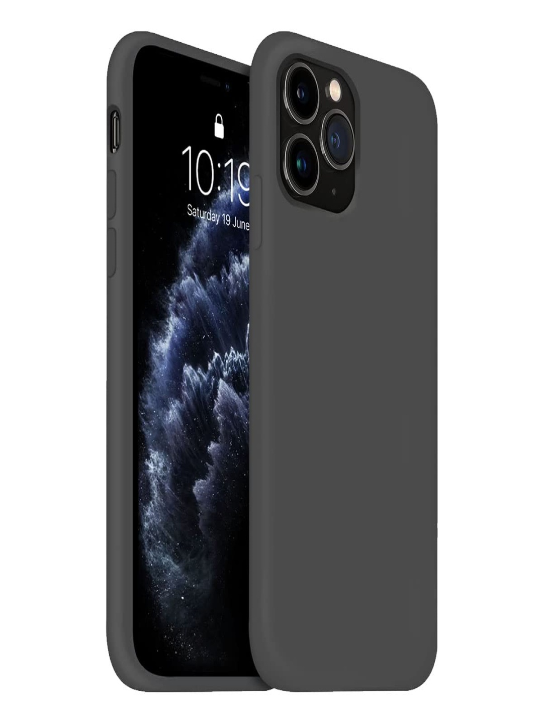 

LIRAMARK Solid Printed iPhone 11 Pro Max Back Case Mobile Accessories, Grey