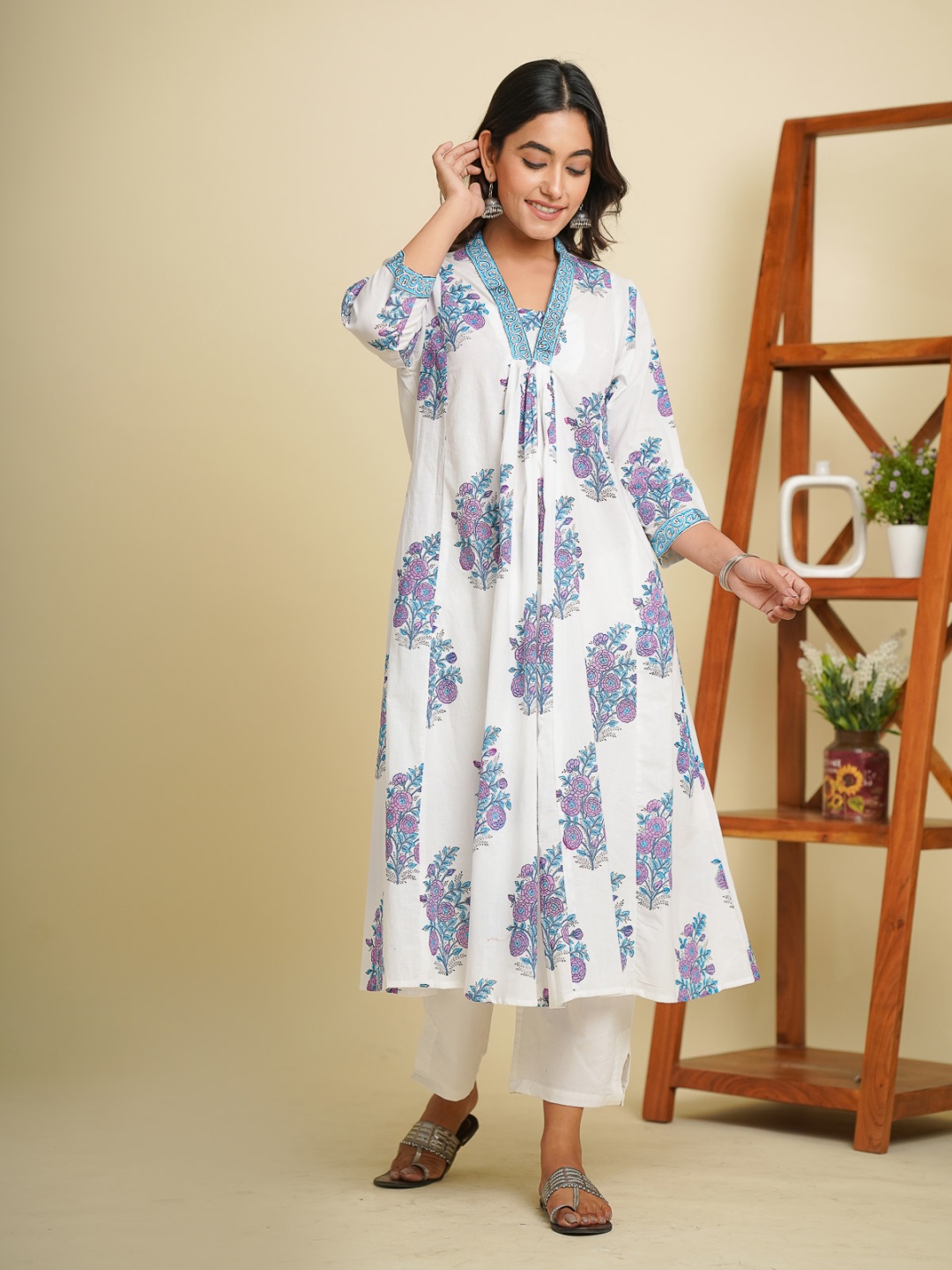 

GOODHAND Floral Print Maxi Dress, White