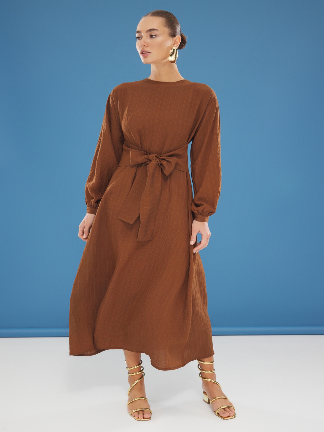 

Trendyol A-Line Midi Dress, Na