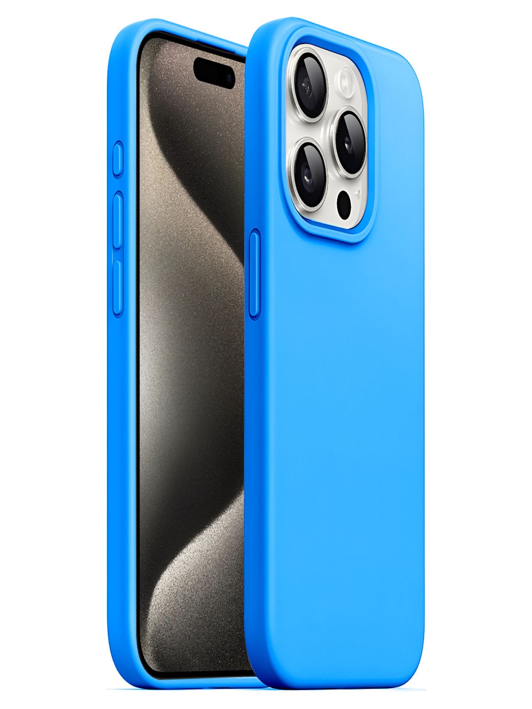 

LIRAMARK Solid Printed iPhone 15 Pro Back Case Mobile Accessories, Blue