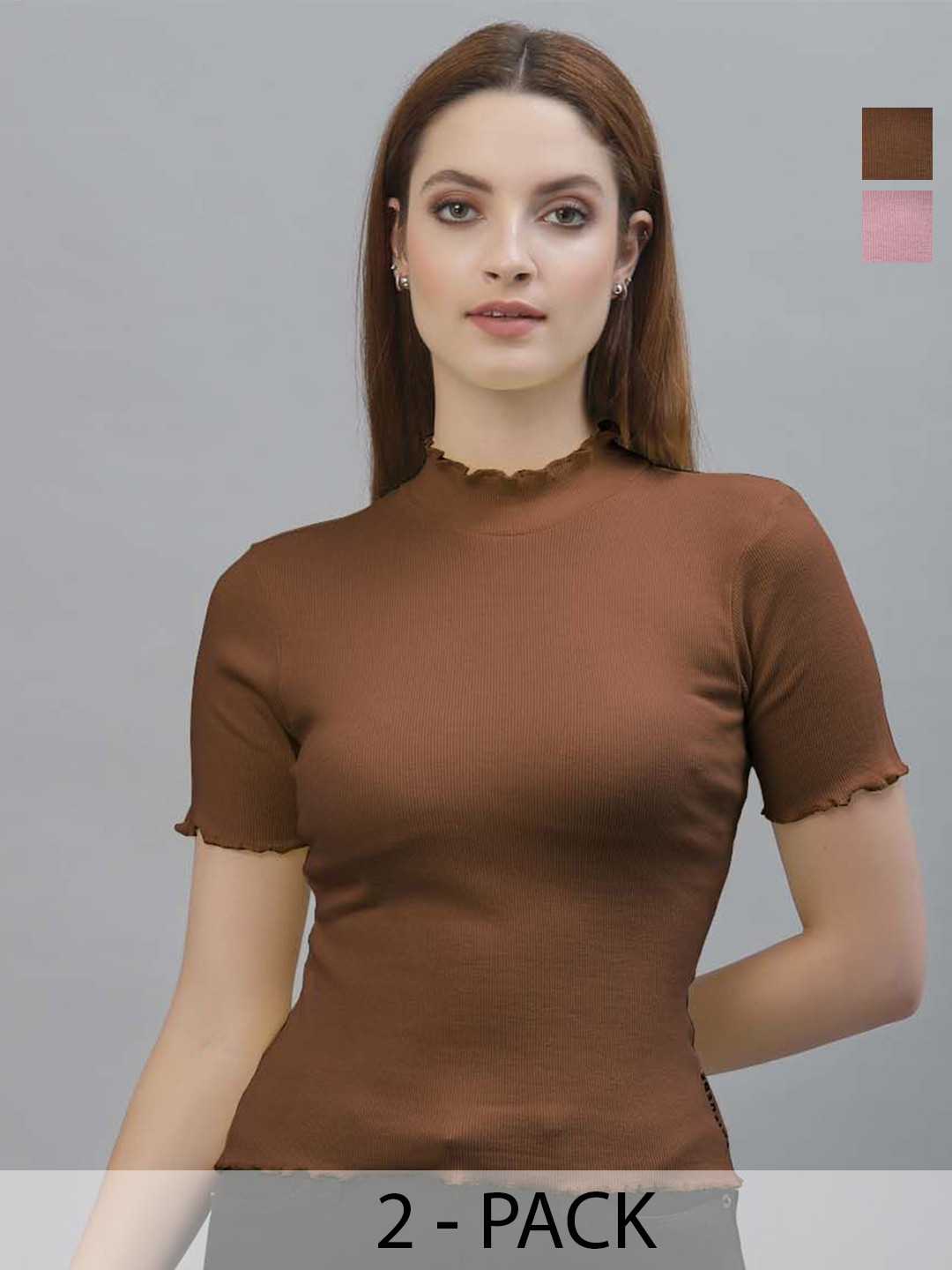 

Friskers Cotton Crop Top, Brown
