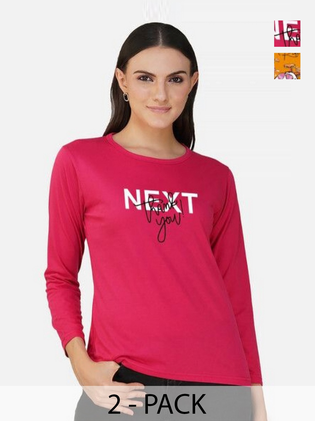 

Metronaut Women 2 Printed Bio Finish T-shirt, Mustard