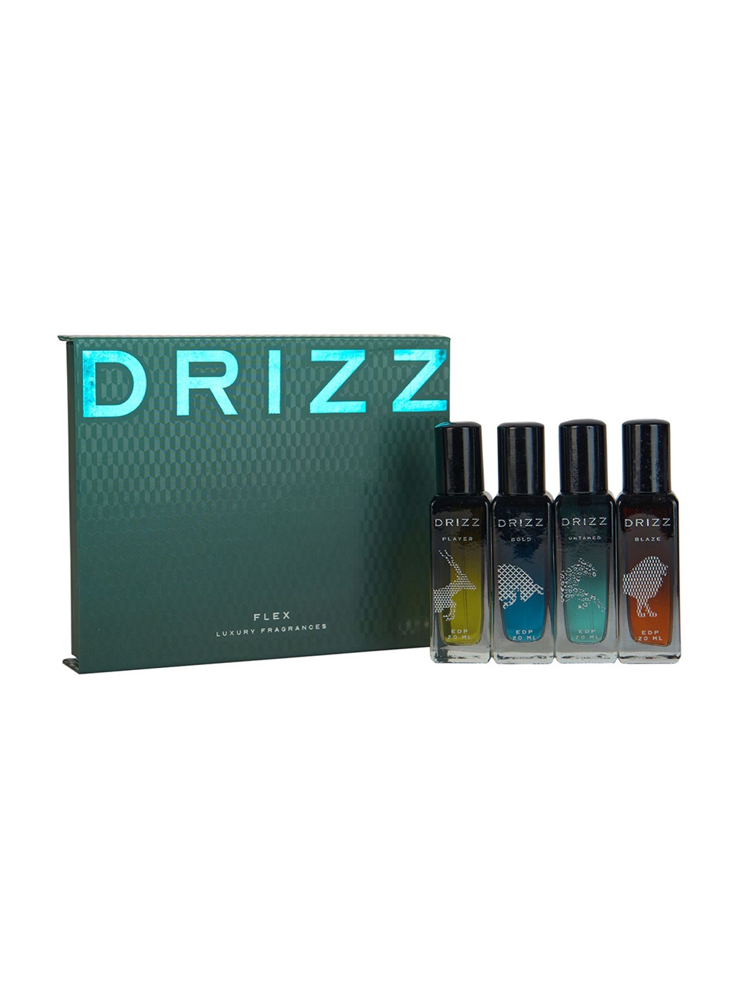 

DRIZZ Set Of 4 Flex Eau de Parfum Fragrance Gift Set - 20 ml Each, Teal