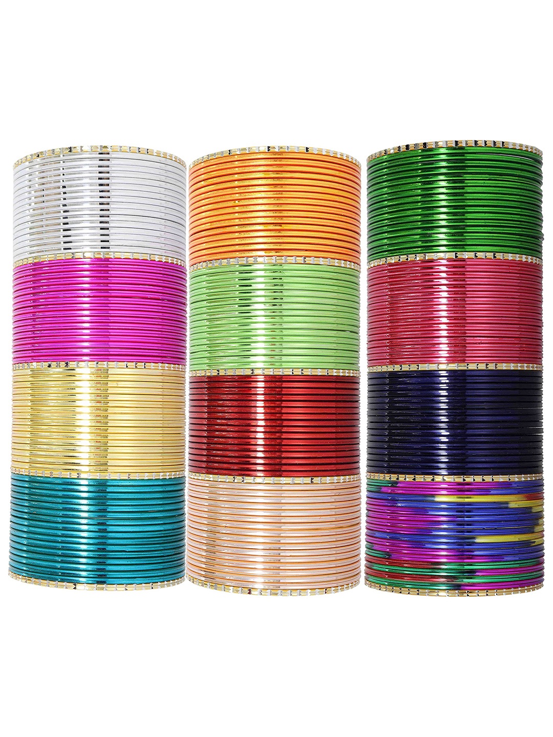 

ZULKA Set Of 207 Metal Shining Bangles, Gold