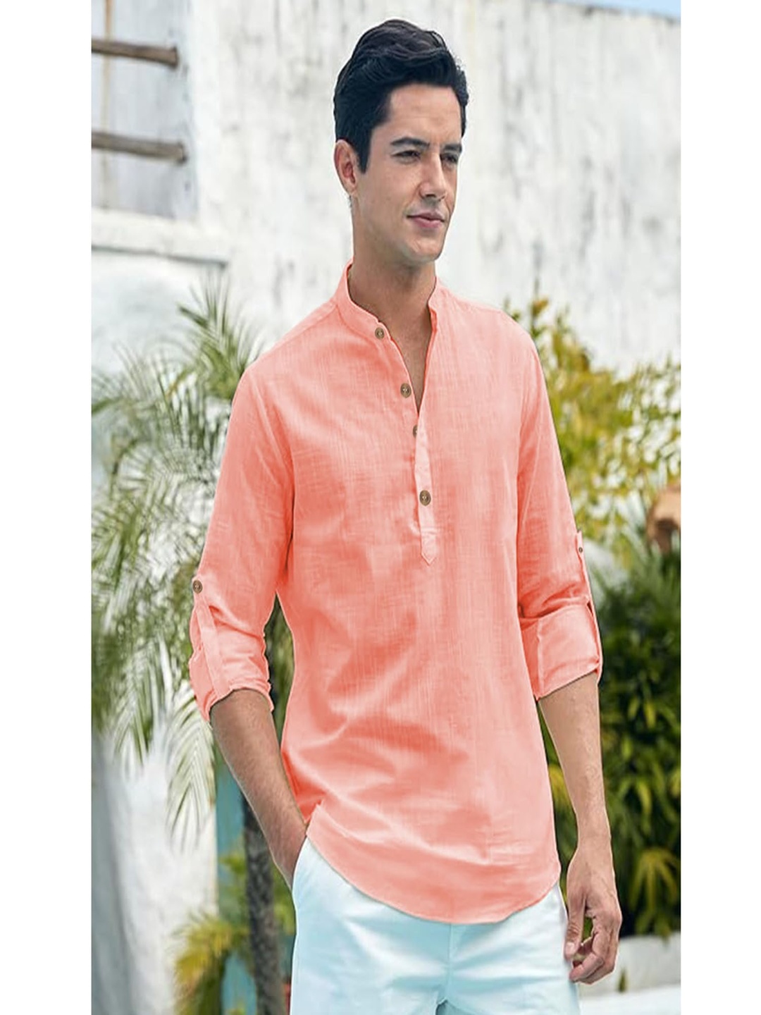 

EdinWolf Men Kurta, Peach