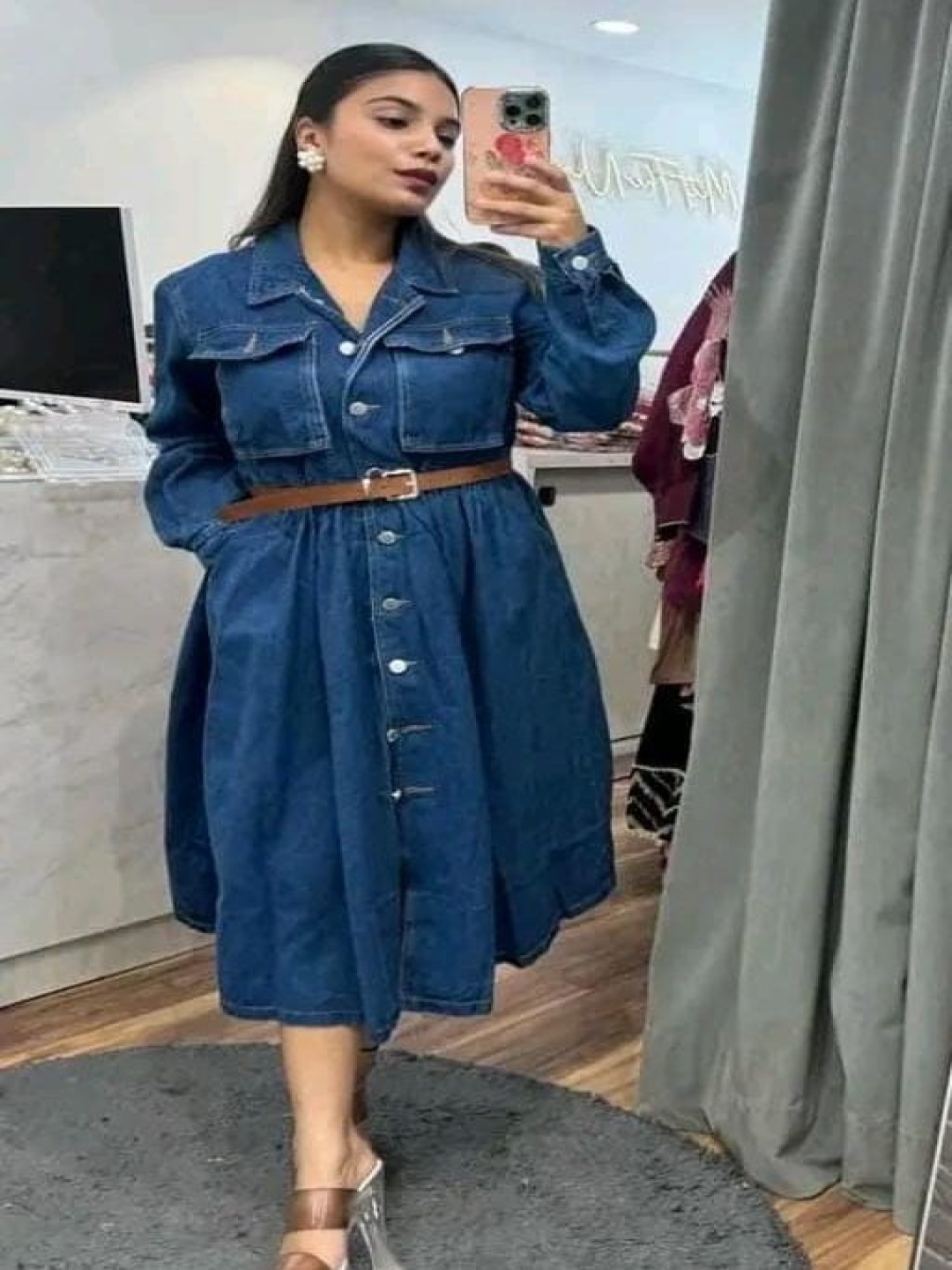 

JKP Collection Fit & Flare Dress, Navy blue