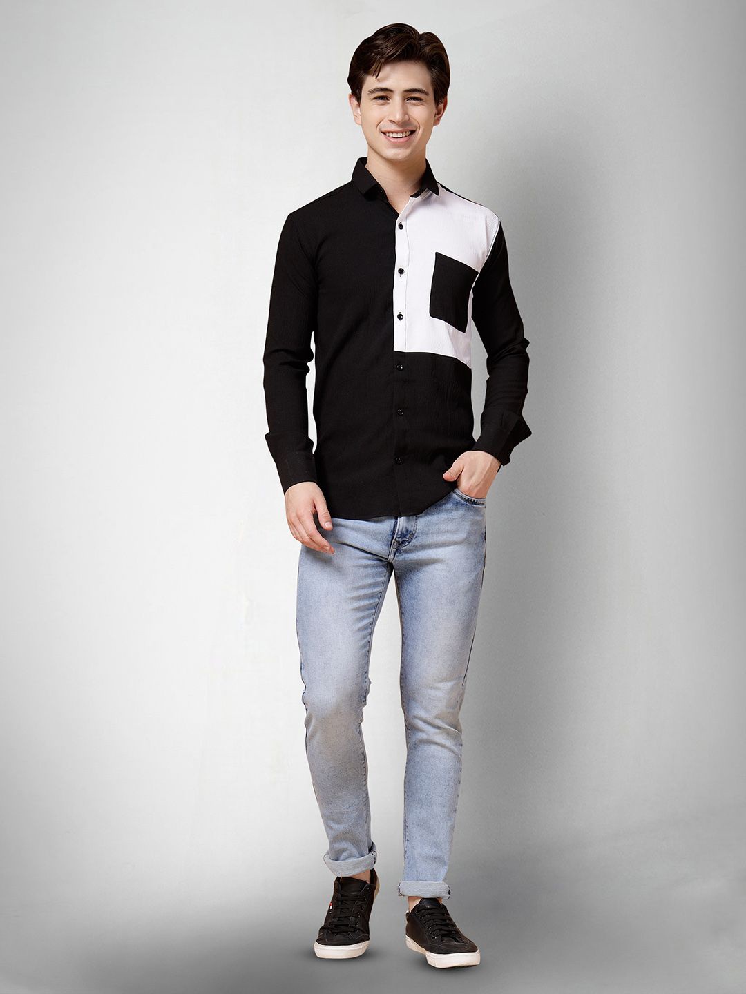 

Moda Rapido Men Original Opaque Casual Shirt, Black