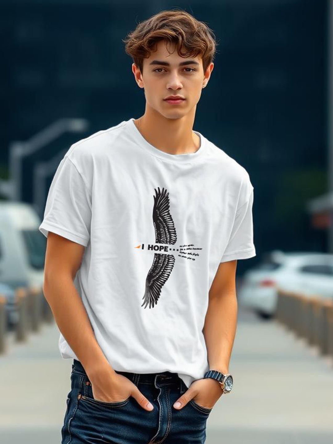 

TOGS & TERRE Men Typography Printed Organic Cotton T-shirt, White