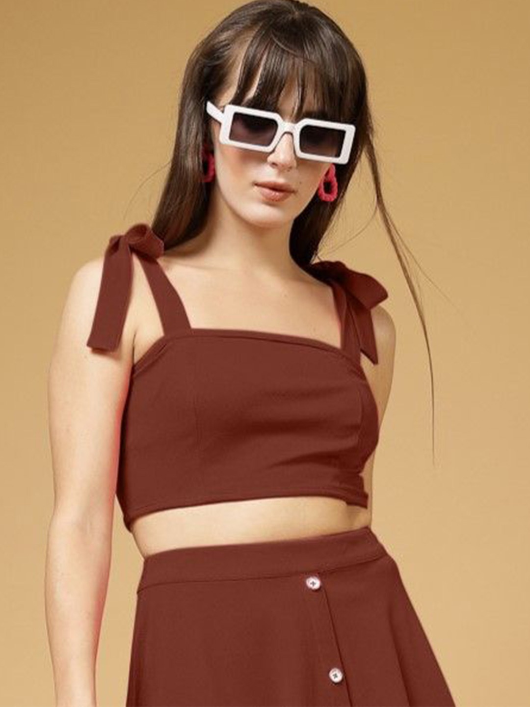 

DressBerry Bralette Crop Top, Brown