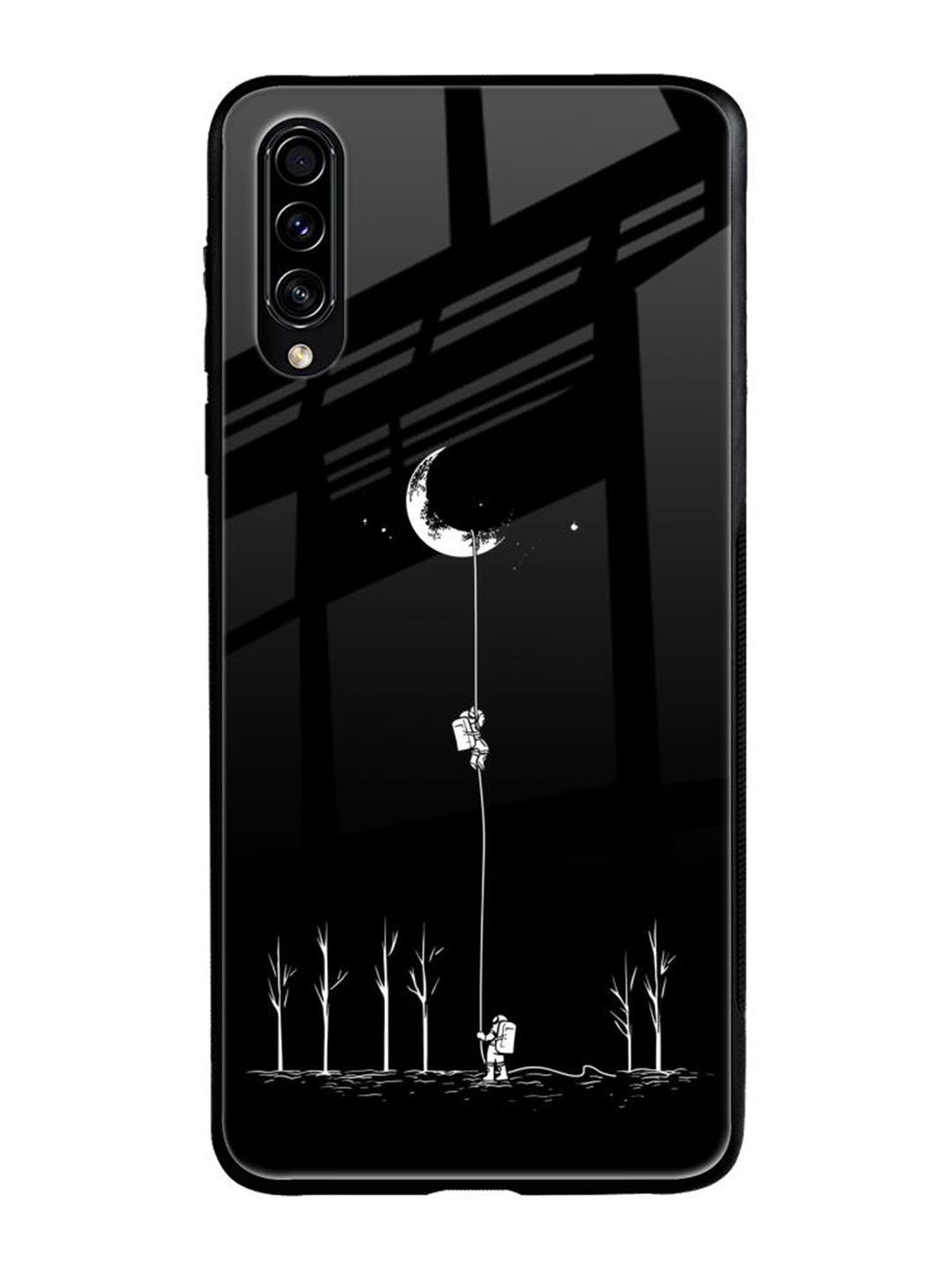 

QRIOH Quirky Printed Samsung Galaxy A50s Back Case Mobile Accessories, Black