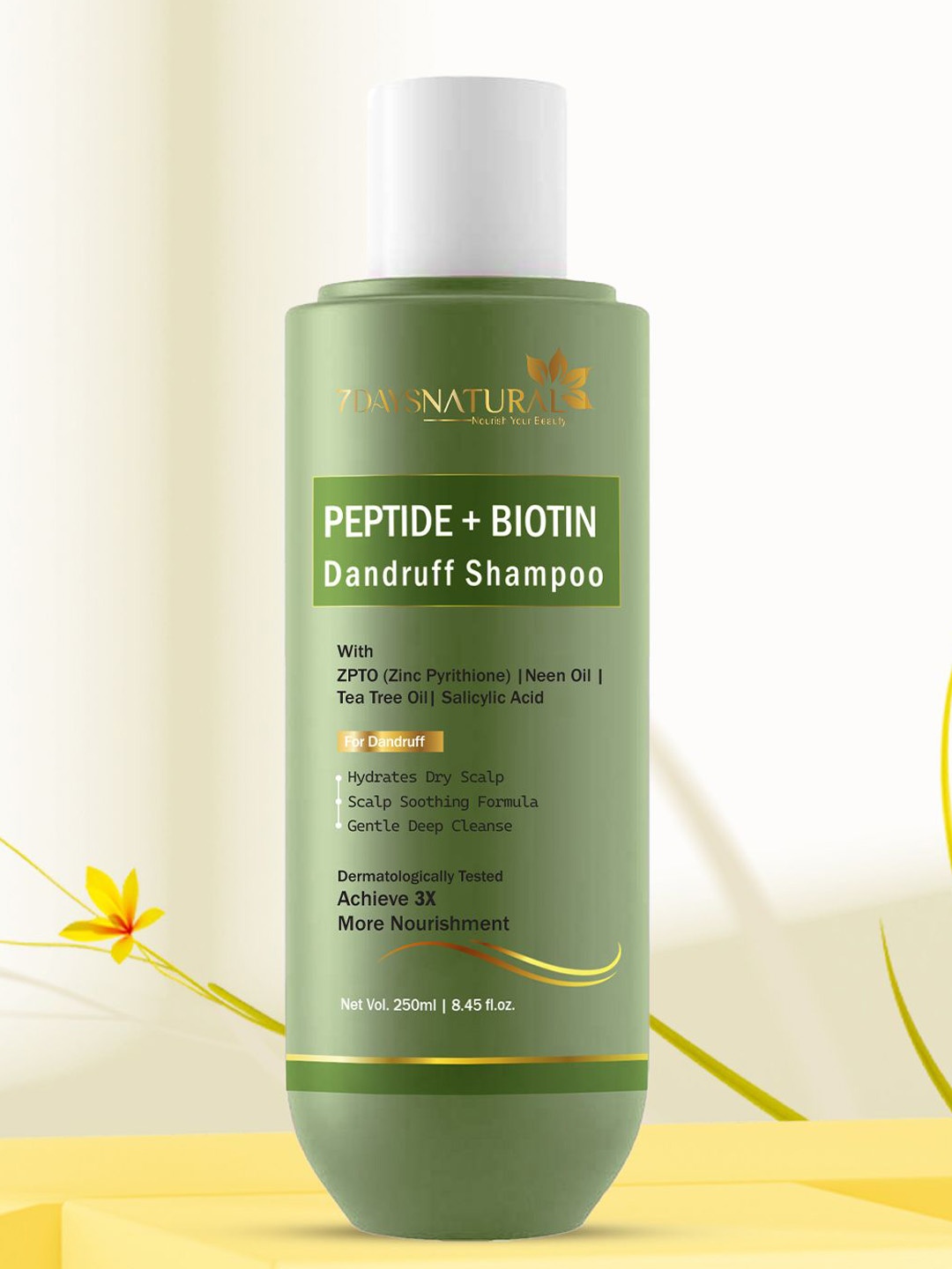 

7DAYSNatural Nourish Your Beauty Peptide & Biotin Dandruff Shampoo - 250 ml Each, Green