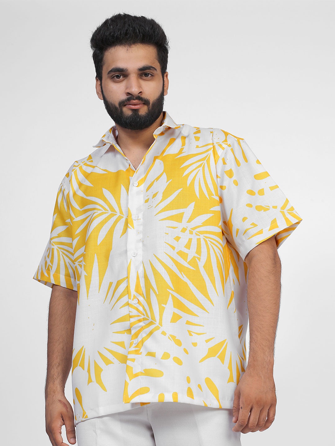 

BROWN BROTHERS Unisex Relaxed Floral Opaque Printed Casual Shirt, Yellow