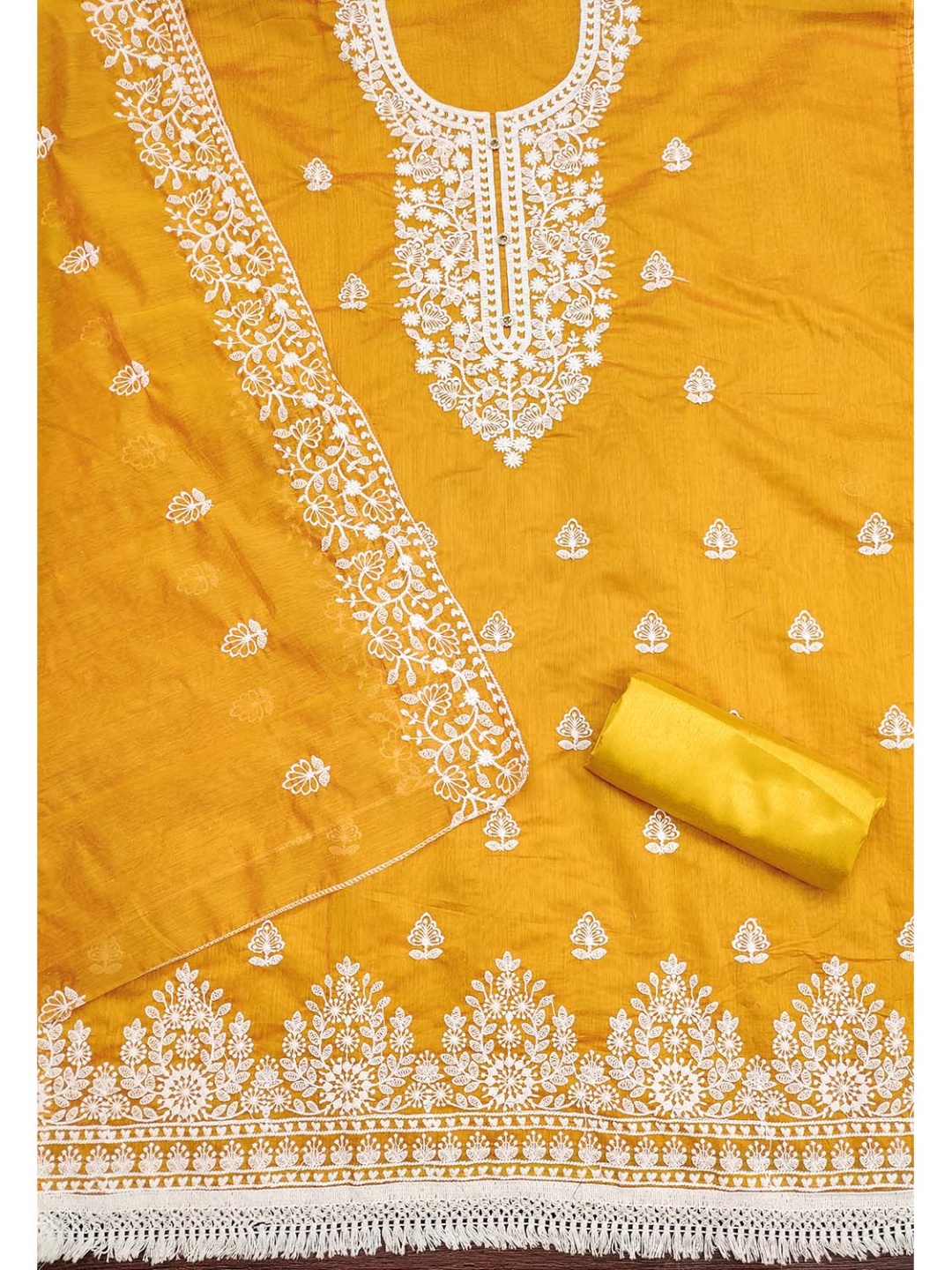 

Leeza Store Unstitched Dress Material, Yellow