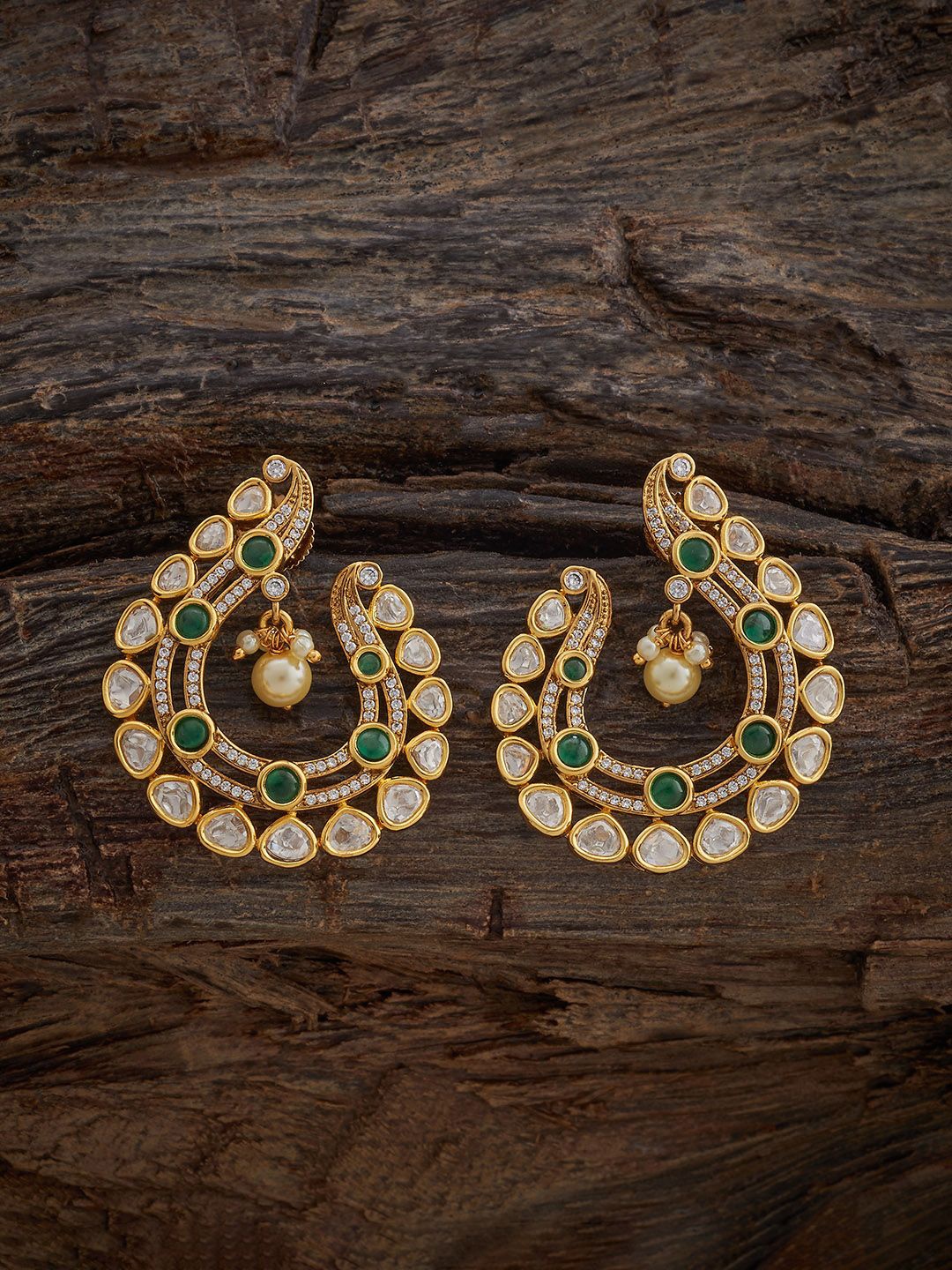 

Kushal's Fashion Jewellery Contemporary Studs Earrings, Green
