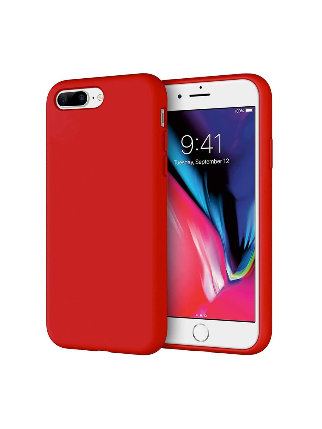 

LIRAMARK Solid Printed iPhone 8 plus Back Case Mobile Accessories, Red