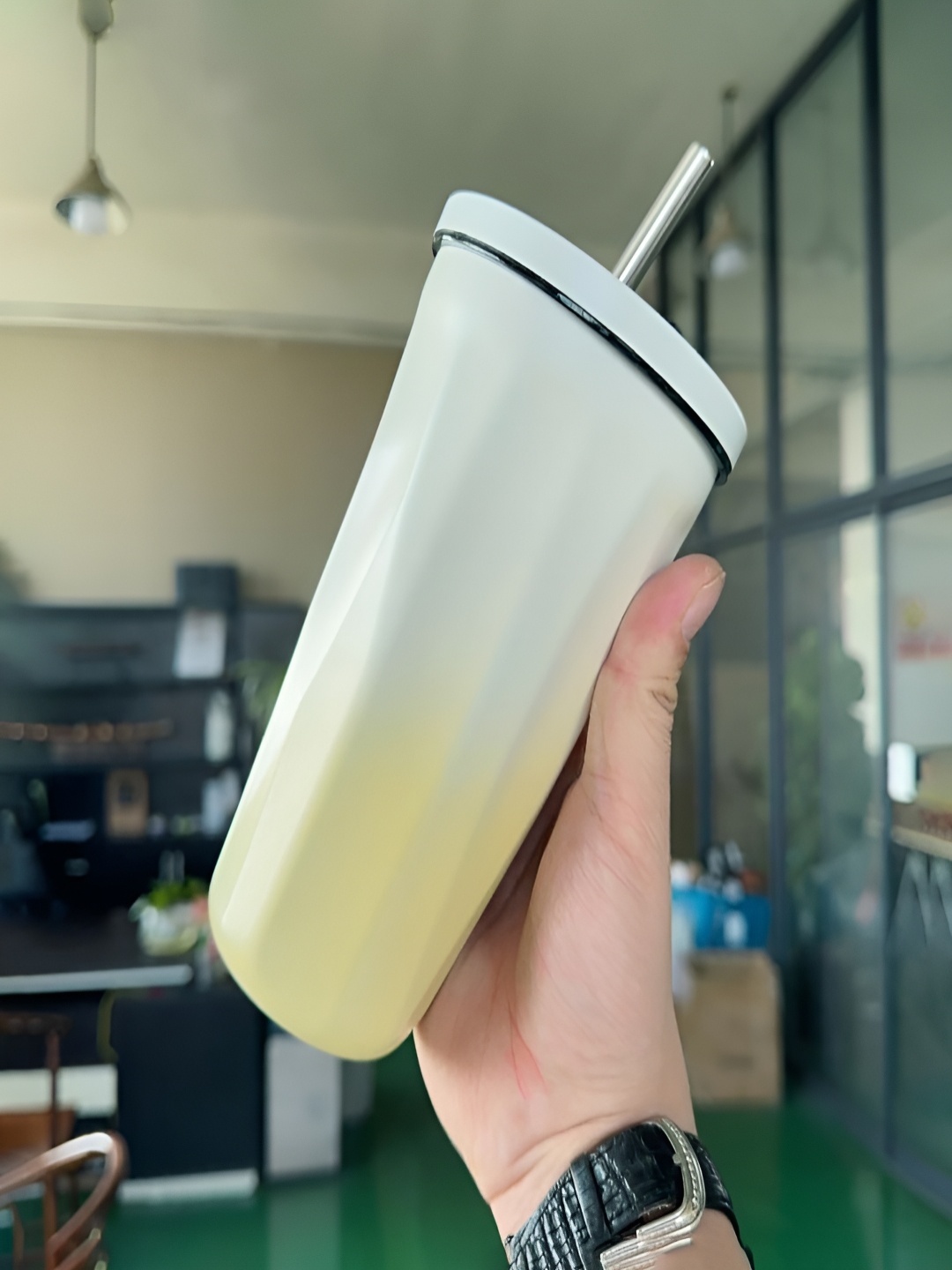 

YELONA Yellow Single Stainless Steel Solid Double Wall Vacuum Water Bottle
