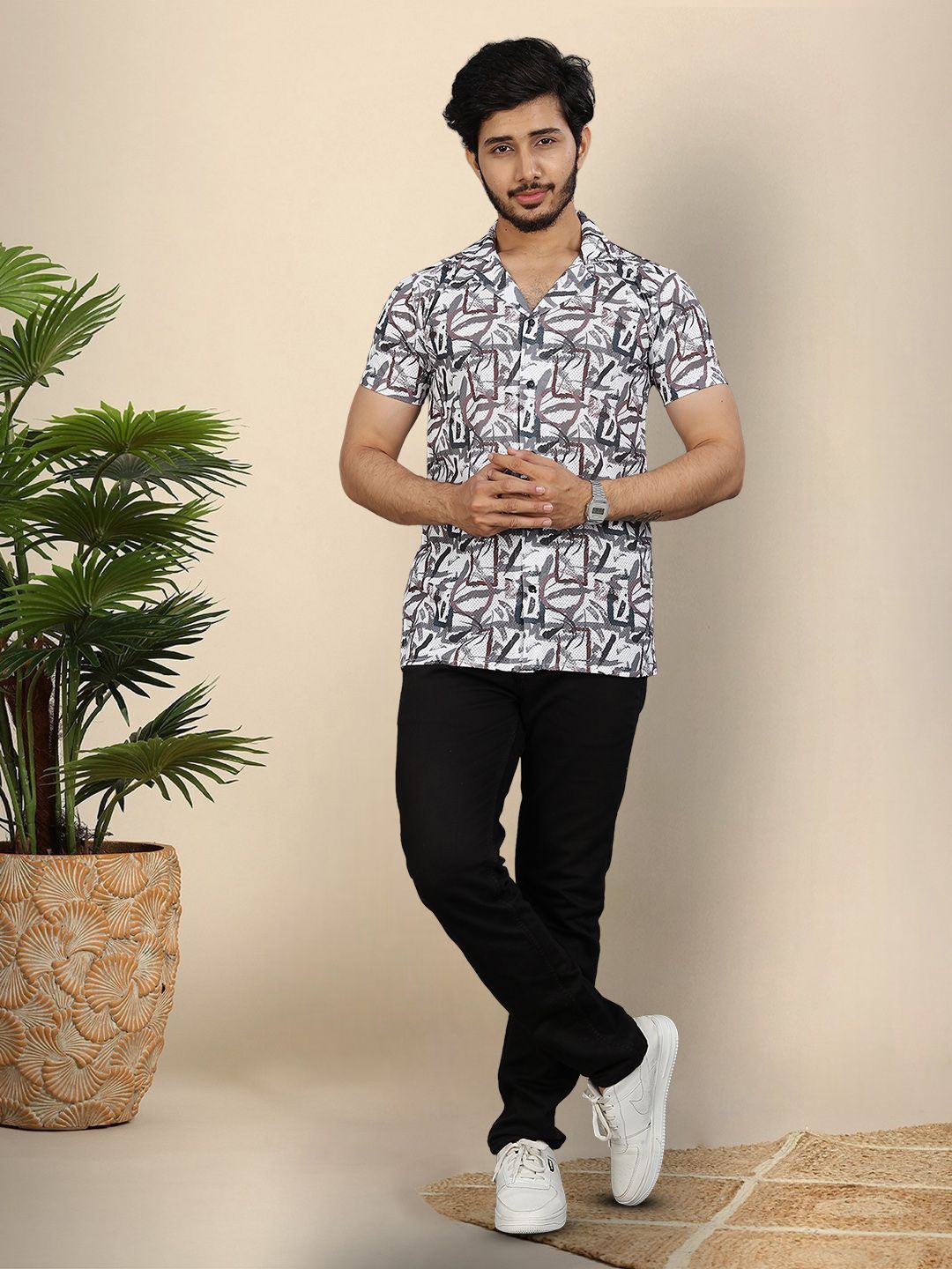 

Moda Rapido Men Original Opaque Printed Casual Shirt, Multi
