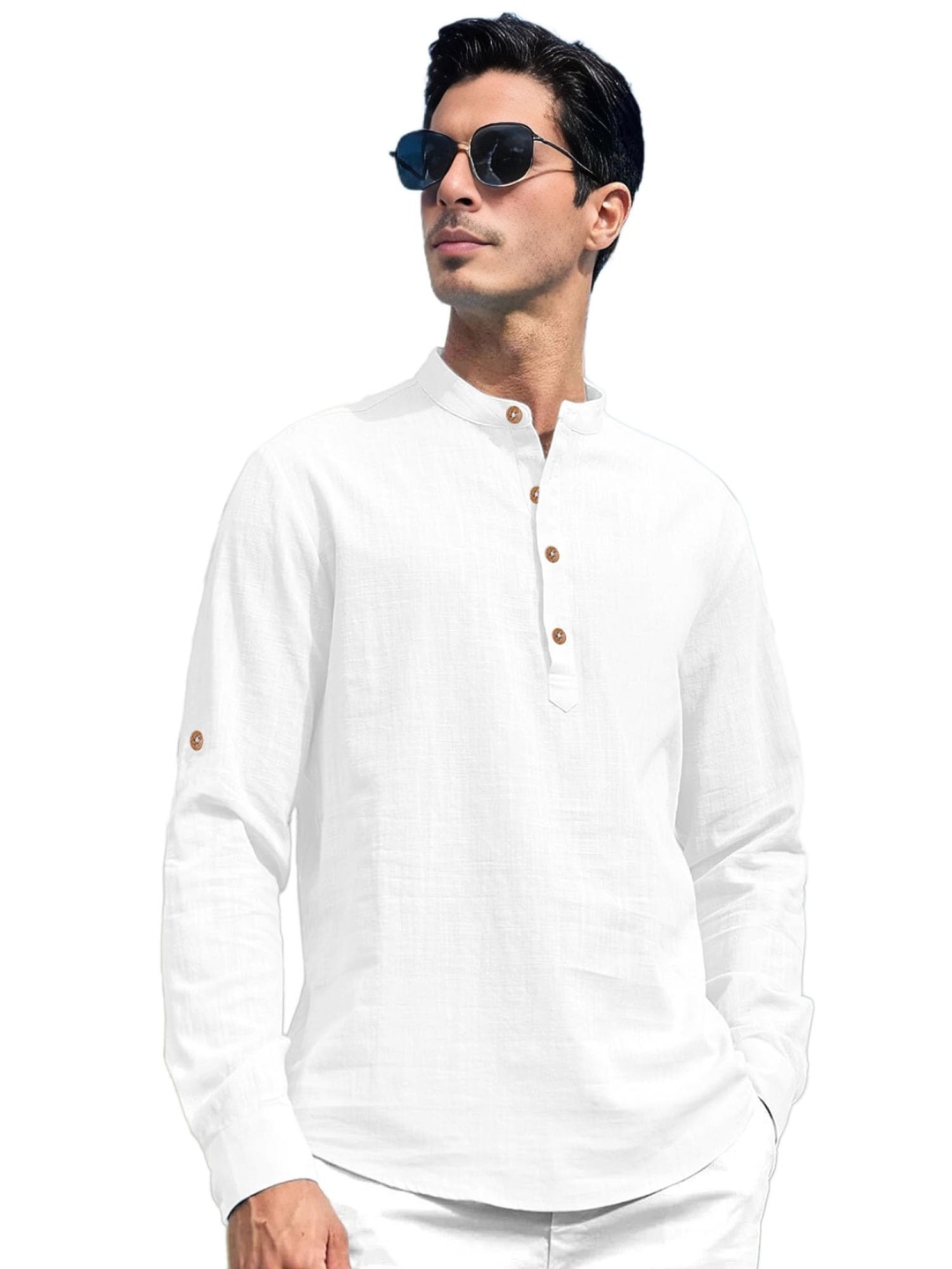 

Amrit Topwear Men Relaxed Slim Fit Opaque Casual Shirt, White