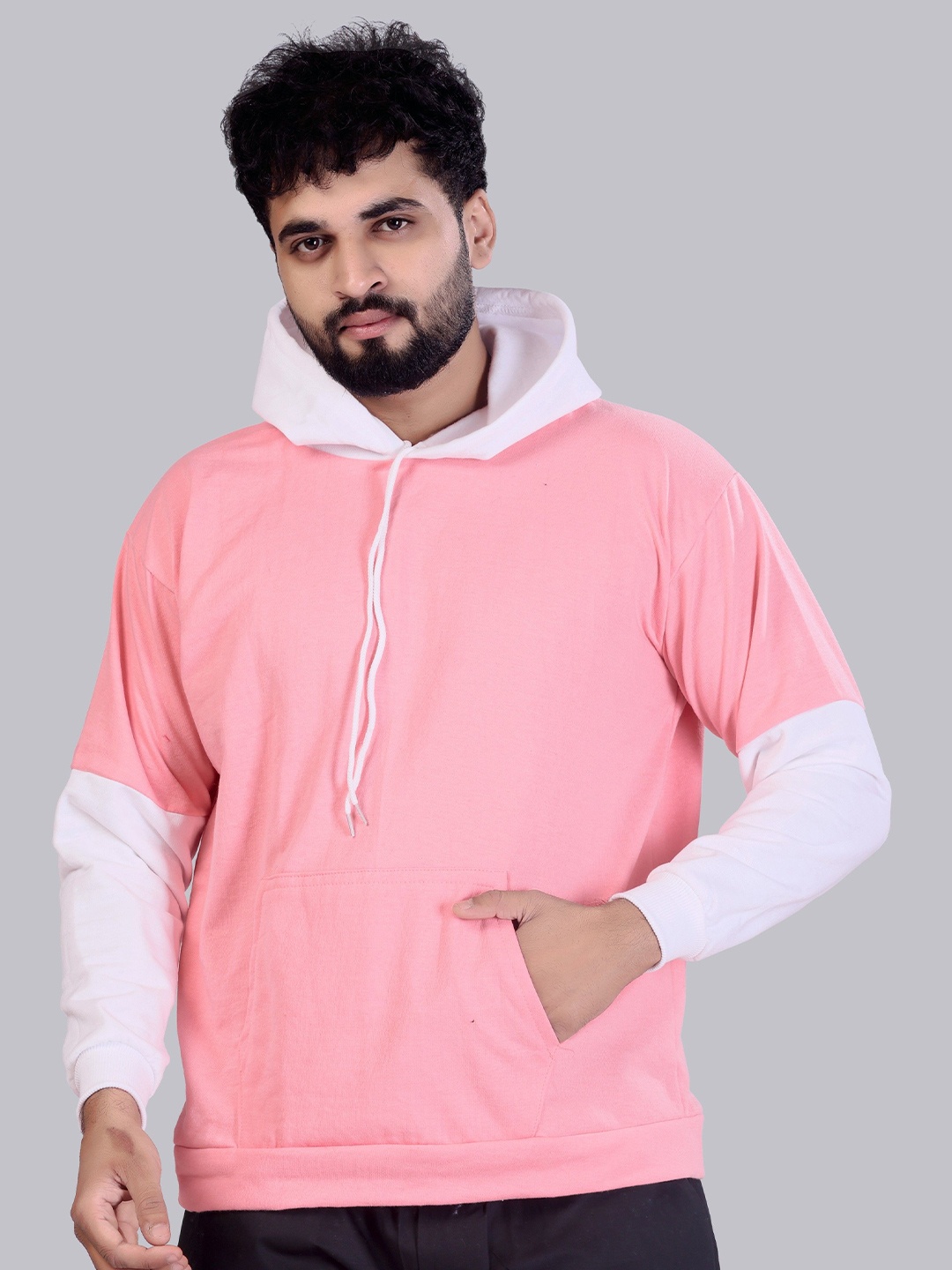 

GREENFLAIR Men Hooded Sweatshirt, Pink
