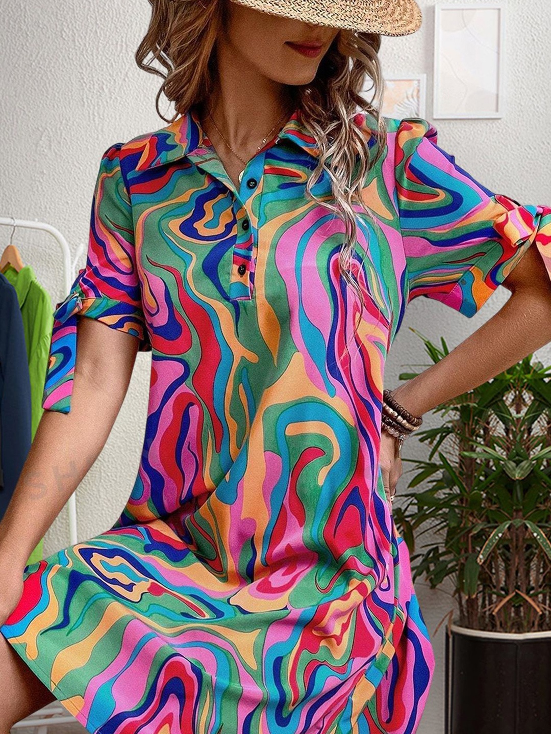 

Moda Rapido Tropical Print Applique Fit & Flare Dress, Multi
